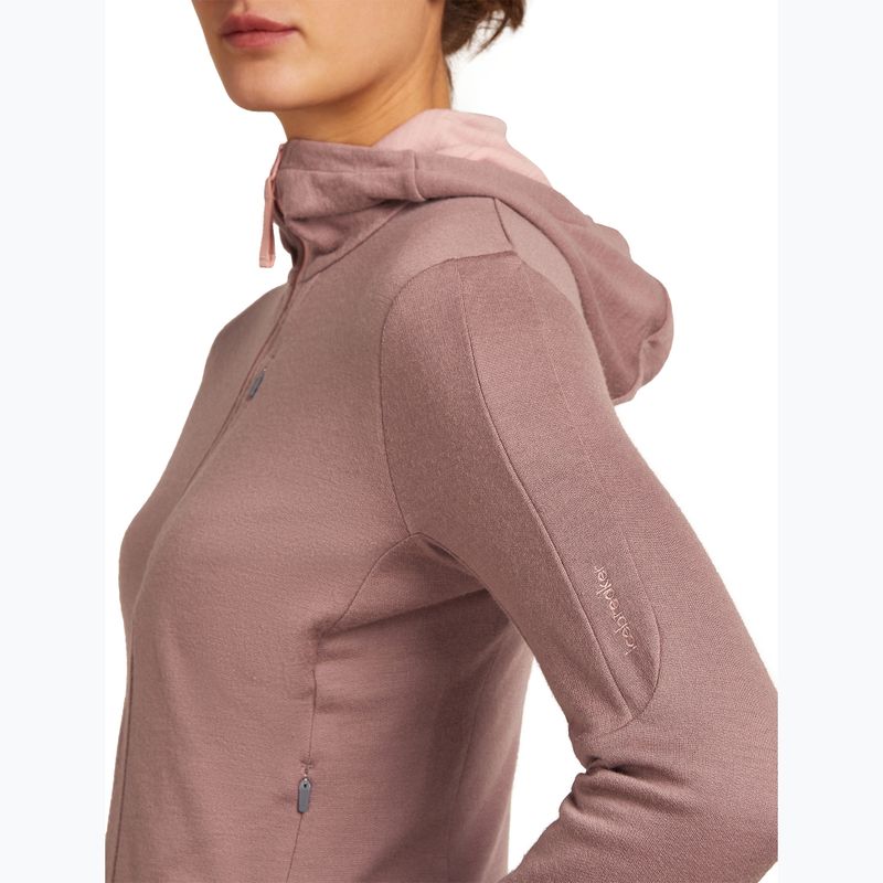 Icebreaker donna Merino 260 Quantum IV Zip Felpa con cappuccio summit/blush 8