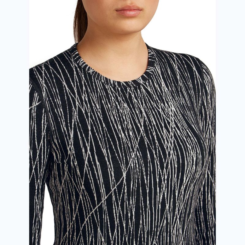 Maglia da trekking a manica lunga da donna Icebreaker Merino 260 Tech Vertex Crewe Delta Lines AOP black/snow/j 5