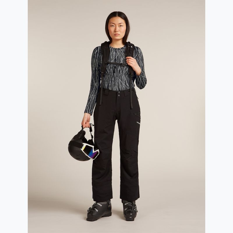 Maglia da trekking a manica lunga da donna Icebreaker Merino 260 Tech Vertex Crewe Delta Lines AOP black/snow/j 8