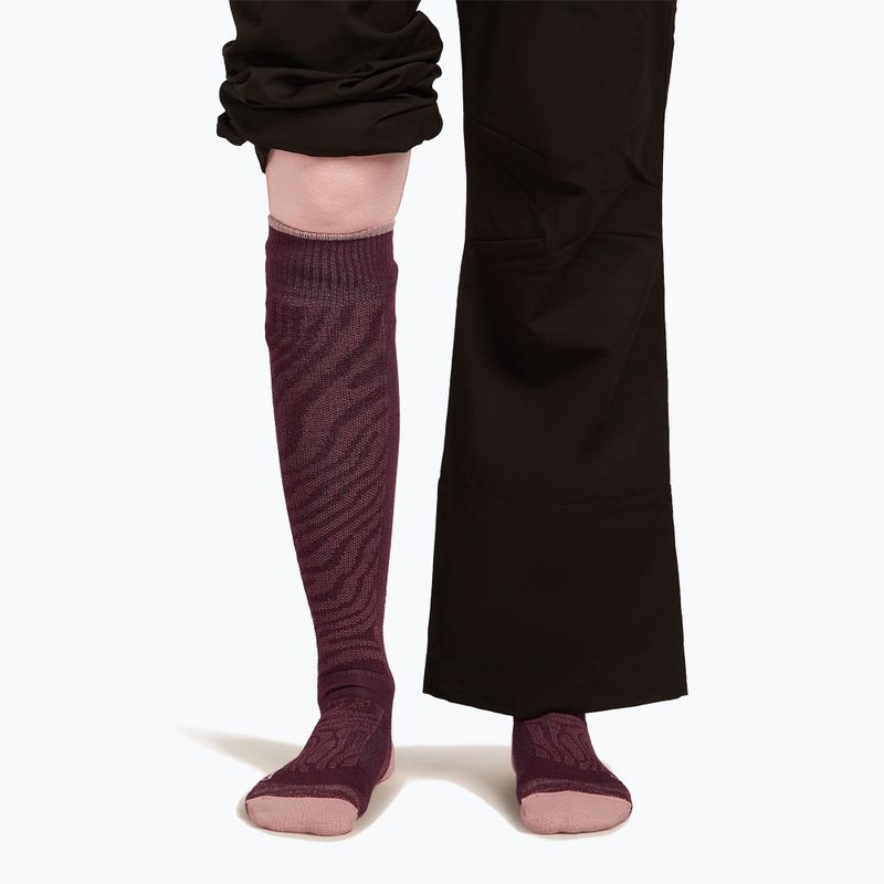 Calze da sci donna icebreaker Merino Ski+ Medium OTC Mountain Contour java/blush/summit 3