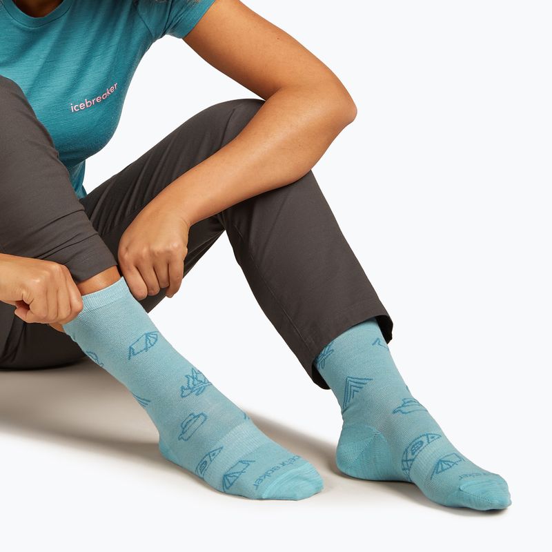 Calze Icebreaker da donna Merino Ultralight Crew Camp Ess hydro/topaz 3