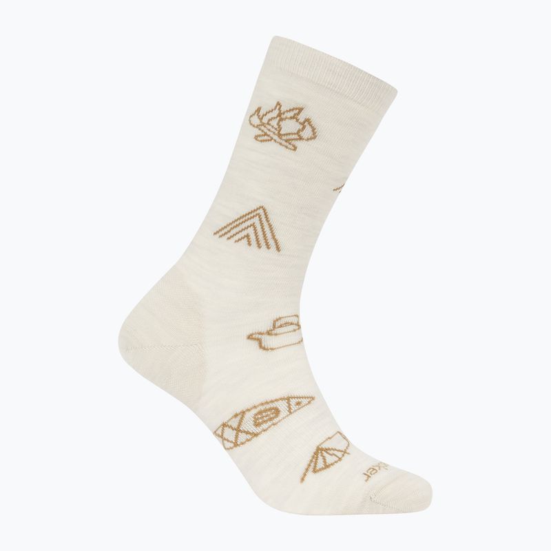 Calze Icebreaker da donna Merino Ultralight Crew Camp Ess ecru heather/sand