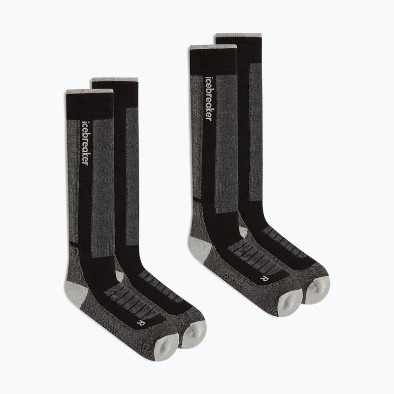 Calze da sci da uomo Icebreaker Merino Ski+ Medium OTC 2 Pack black/ether/graphite
