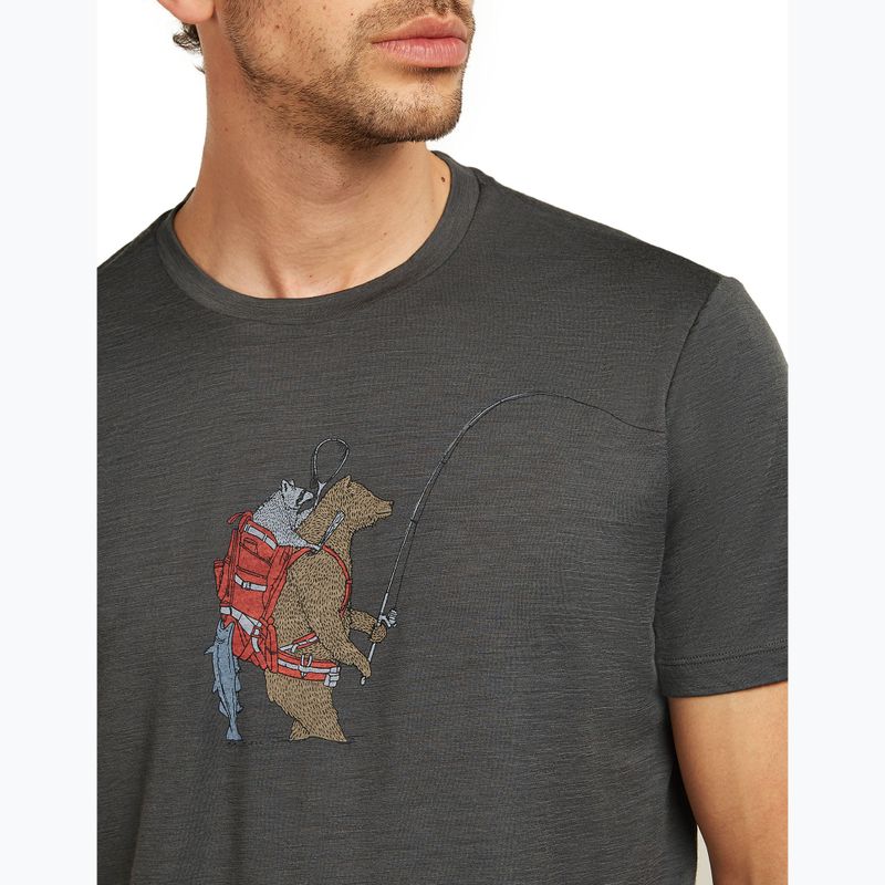 Maglietta da uomo icebreaker Merino 150 Tech Lite Bear Catch Tee obsidian 6