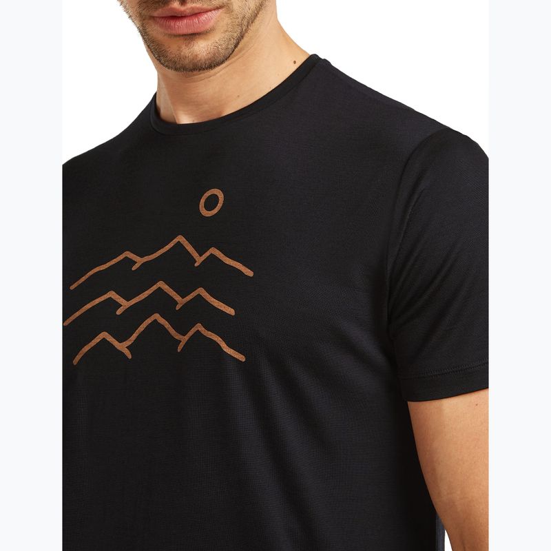 Maglietta da uomo icebreaker Merino 125 Cool-Lite Sphere Tee Across The Peaks black 5