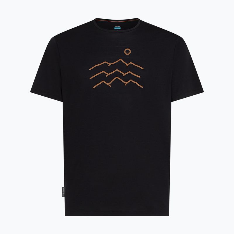 Maglietta da uomo icebreaker Merino 125 Cool-Lite Sphere Tee Across The Peaks black 7