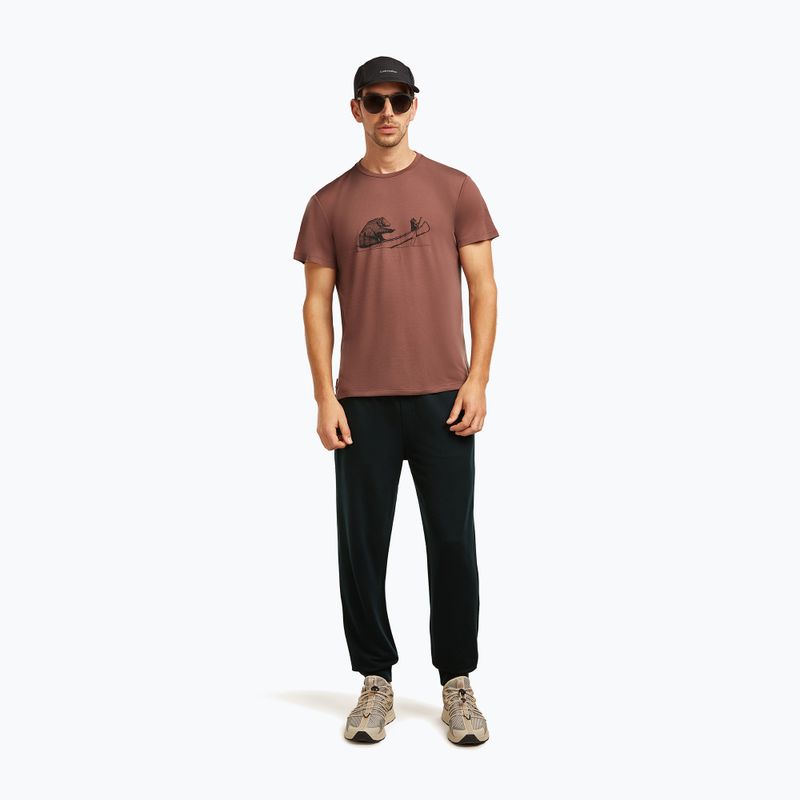 Maglietta da uomo icebreaker Merino Core Canoe Companions carob 4