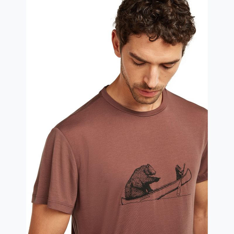 Maglietta da uomo icebreaker Merino Core Canoe Companions carob 6