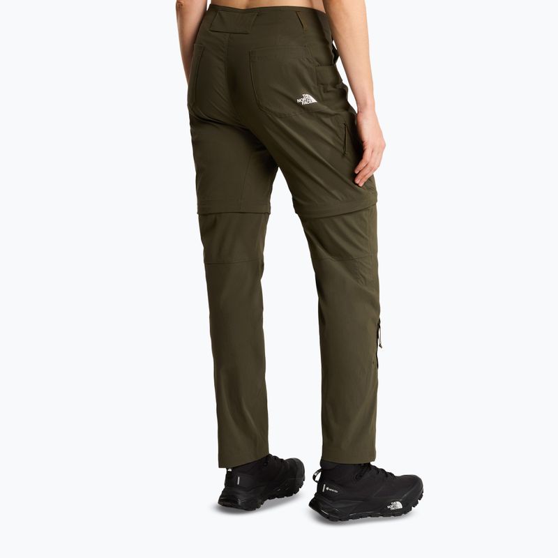 Pantaloni da trekking da donna The North Face Exploration Regular Straight Convertible taupe green 3