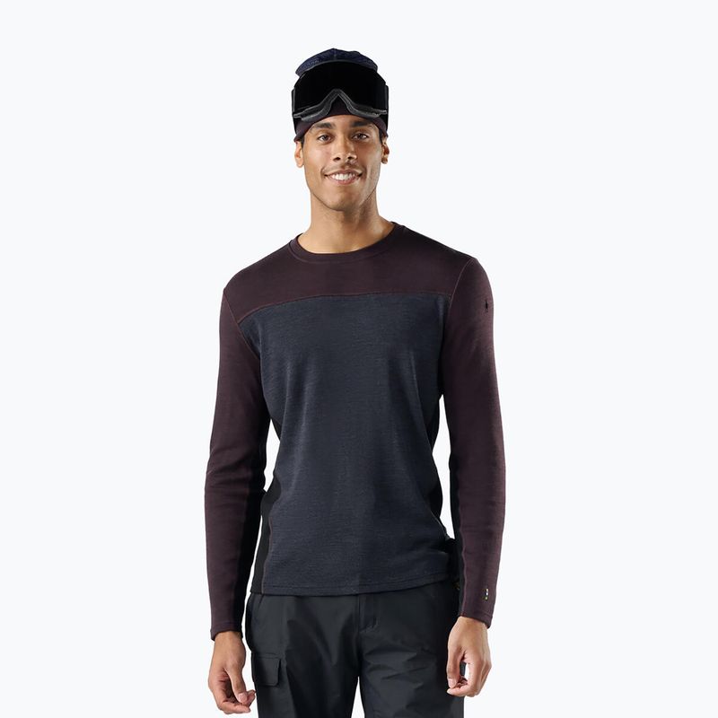 Felpa termica uomo Smartwool Classic Thermal Merino Base Layer Colorblock Crew Boxed mink/charcoal