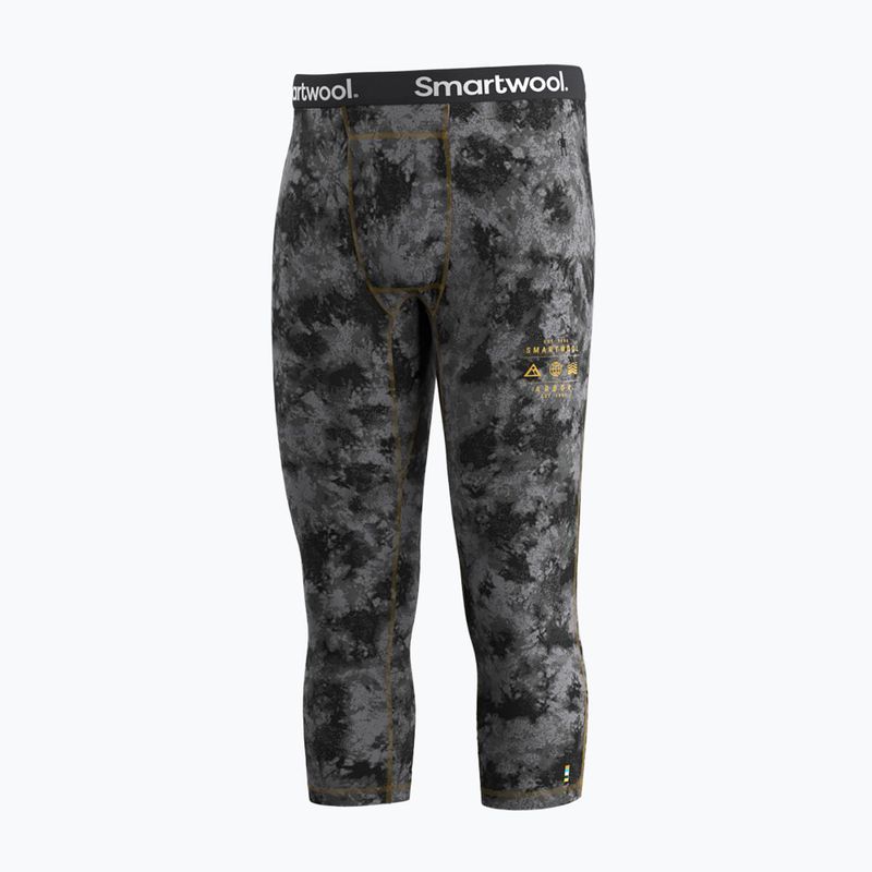Pantaloni termici da uomo Smartwool Classic Thermal Merino Base Layer 3/4 Bottom Boxed black tie dye/hny gold 4