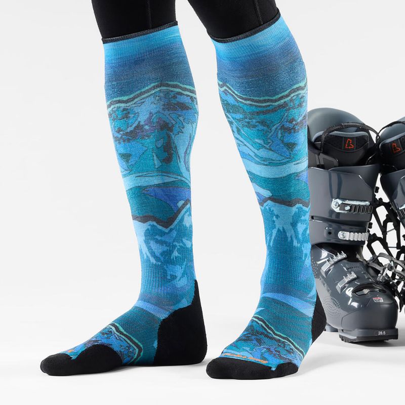 Calze da sci Smartwool Ski Targeted Cushion Storm Peak Print OTC nightfall blue 2