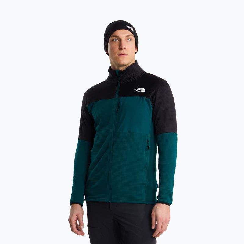 Felpa da trekking uomo The North Face Polartec Powergrid Stormgap pacific teal/tnf black