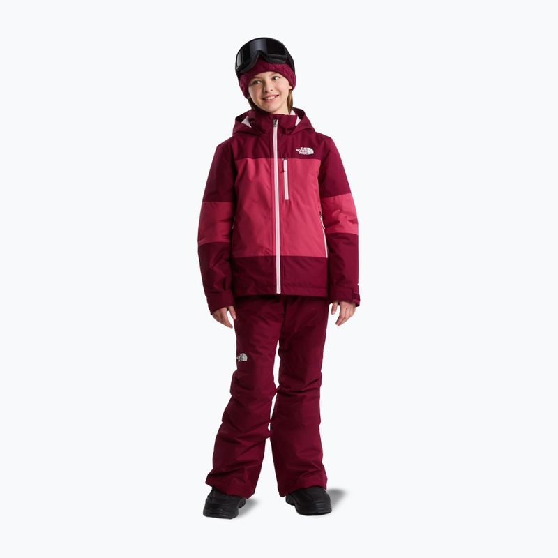 Pantaloni da sci per bambini The North Face Freedom Insulated burgundy crush 2