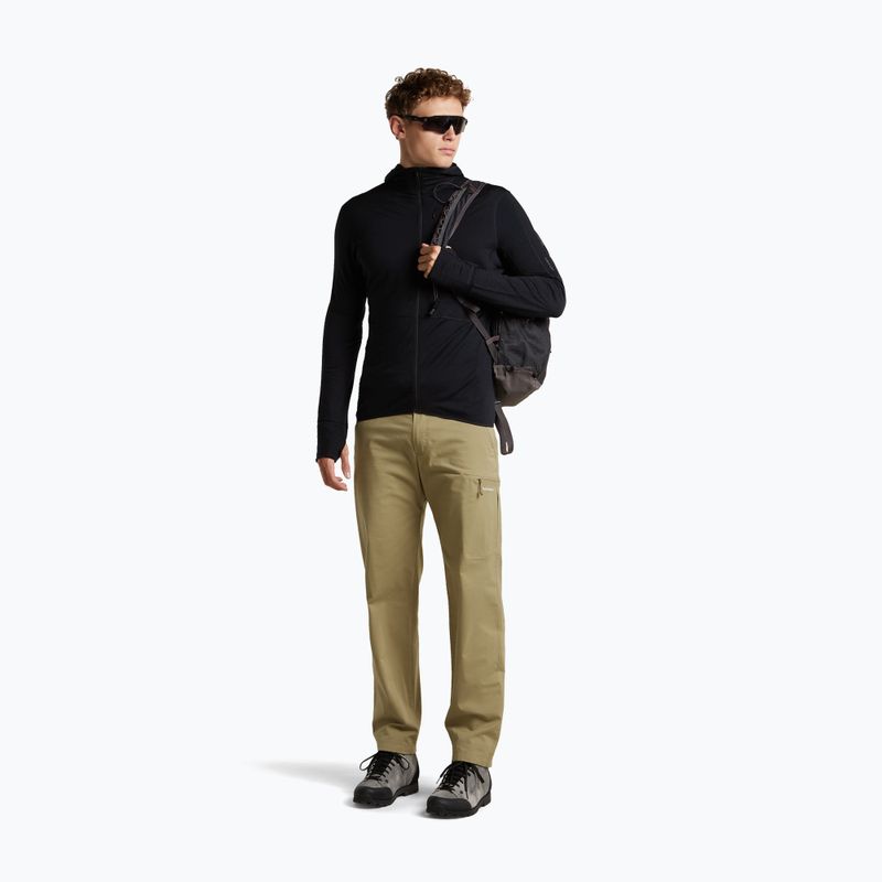 Felpa da trekking uomo Icebreaker Merino 200 Realfleece Descender Half Zip Hoodie black 2