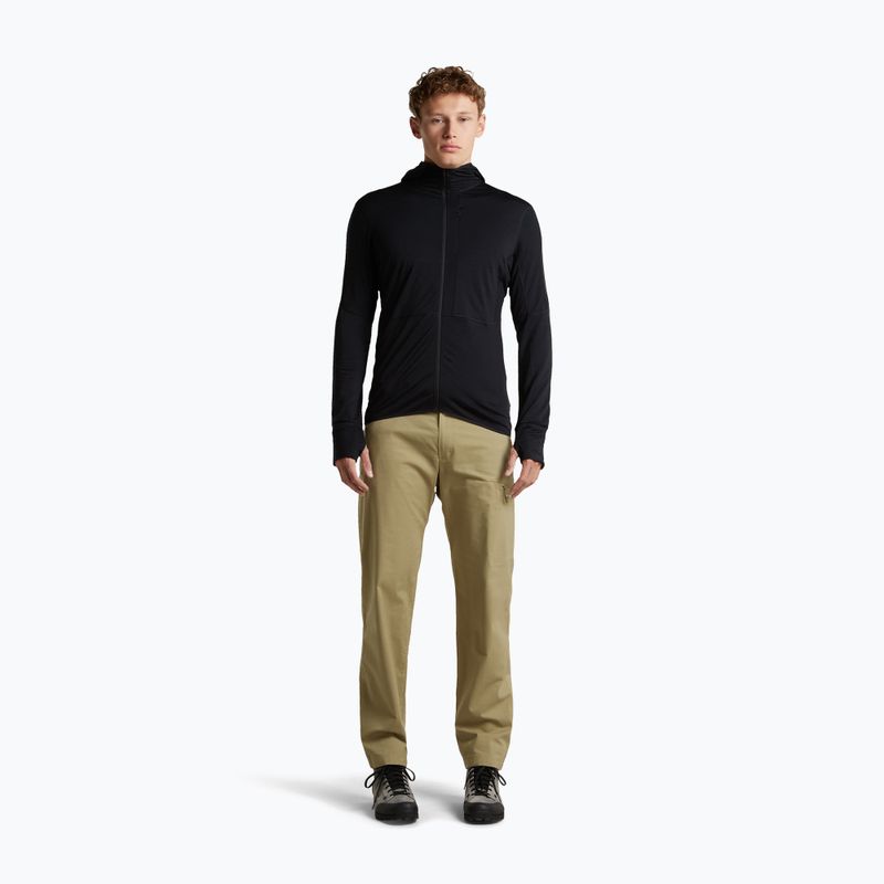 Felpa da trekking uomo Icebreaker Merino 200 Realfleece Descender Half Zip Hoodie black 4