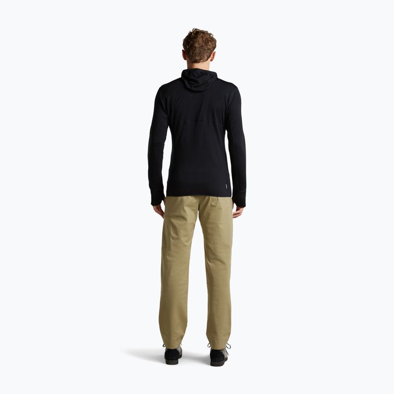 Felpa da trekking uomo Icebreaker Merino 200 Realfleece Descender Half Zip Hoodie black 5