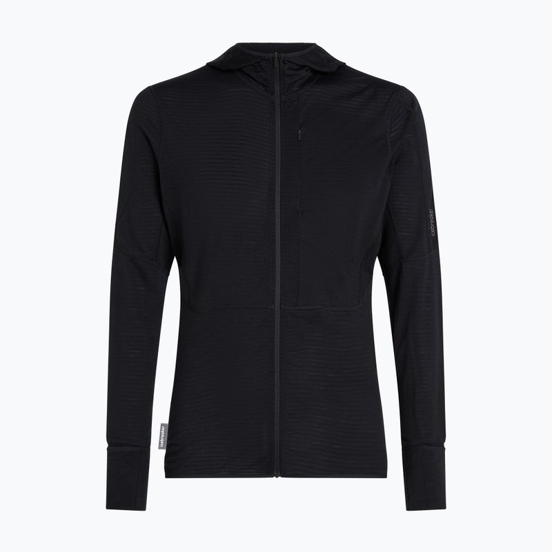 Felpa da trekking uomo Icebreaker Merino 200 Realfleece Descender Half Zip Hoodie black 10