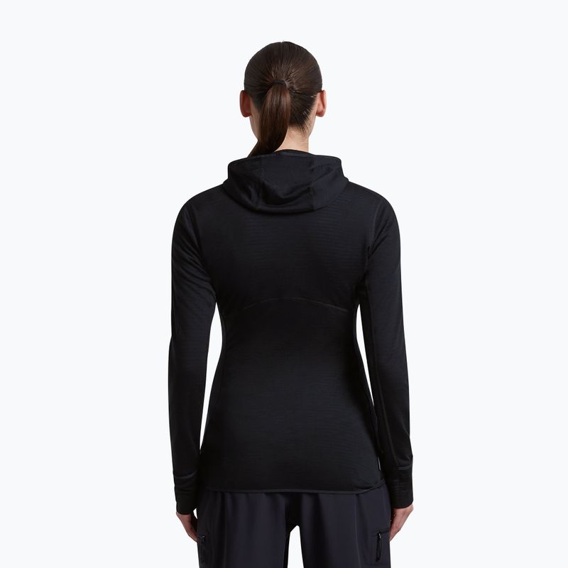 Felpa da trekking donna Icebreaker Merino 200 Realfleece Descender Half Zip Hoodie black 3