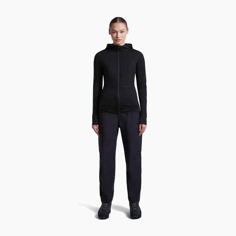 Felpa da trekking donna Icebreaker Merino 200 Realfleece Descender Half Zip Hoodie black 4