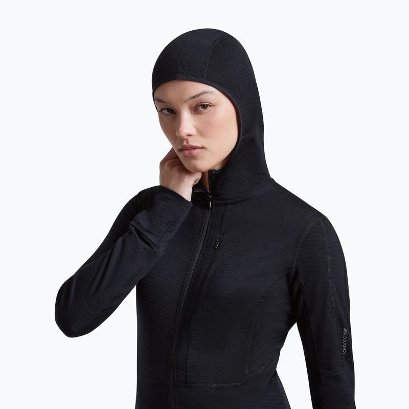 Felpa da trekking donna Icebreaker Merino 200 Realfleece Descender Half Zip Hoodie black 6
