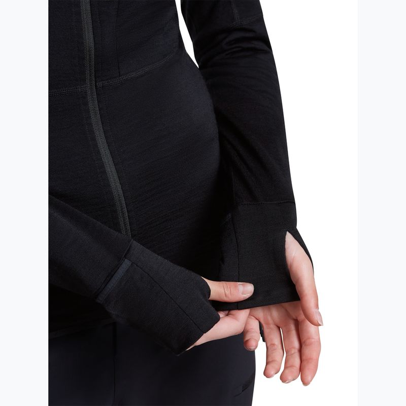 Felpa da trekking donna Icebreaker Merino 200 Realfleece Descender Half Zip Hoodie black 8