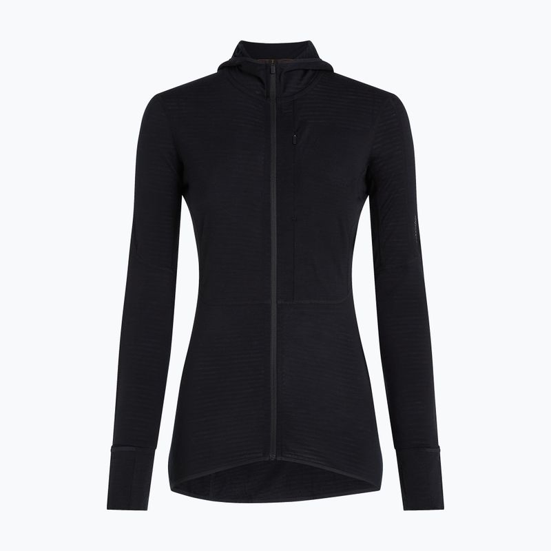 Felpa da trekking donna Icebreaker Merino 200 Realfleece Descender Half Zip Hoodie black 9