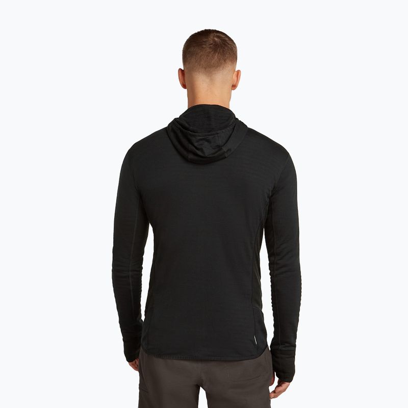 Felpa da trekking uomo Icebreaker Merino 300 Realfleece Descender Zip Hoodie black 3