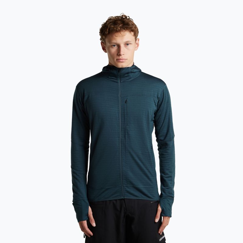 Felpa da trekking uomo Icebreaker Merino 300 Realfleece Descender Zip Hoodie abyss