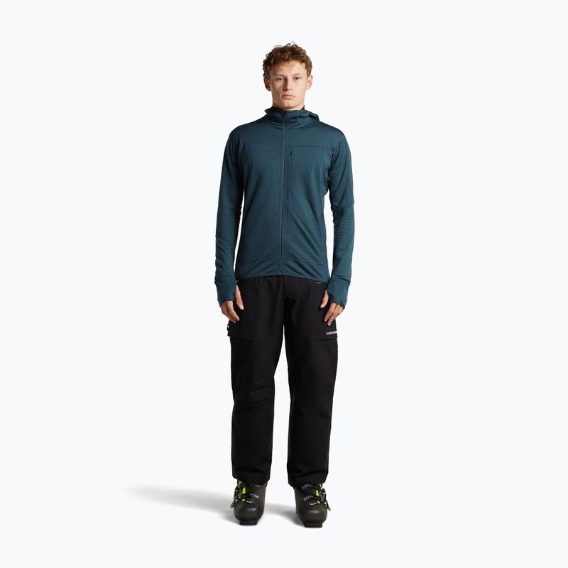 Felpa da trekking uomo Icebreaker Merino 300 Realfleece Descender Zip Hoodie abyss 4