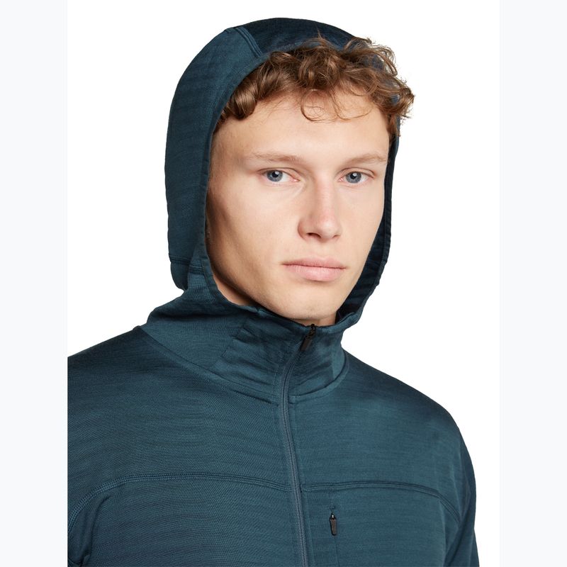 Felpa da trekking uomo Icebreaker Merino 300 Realfleece Descender Zip Hoodie abyss 6