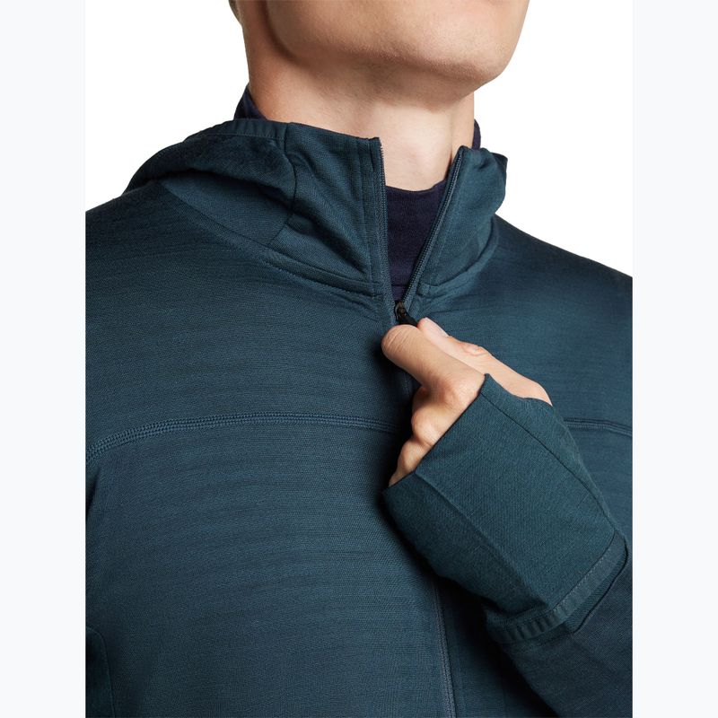 Felpa da trekking uomo Icebreaker Merino 300 Realfleece Descender Zip Hoodie abyss 7