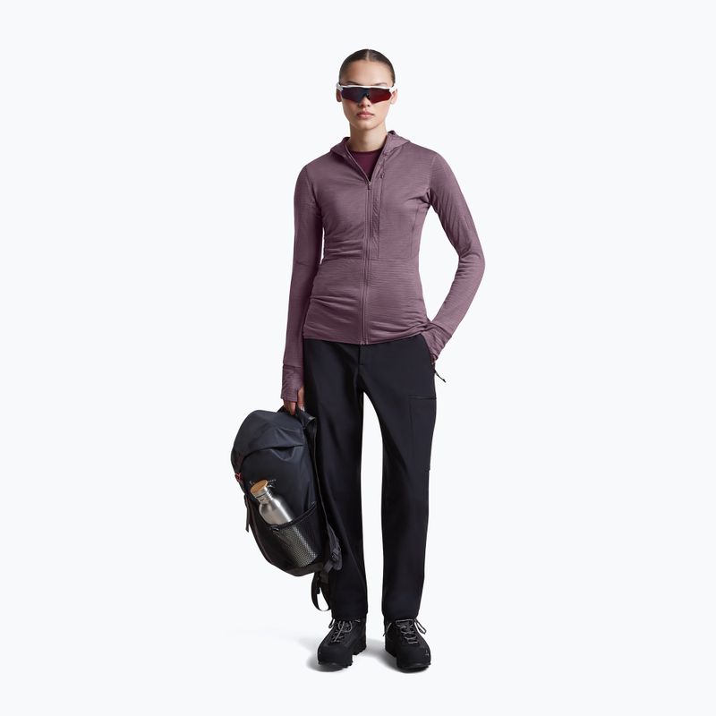 Felpa da trekking donna Icebreaker Merino 200 Realfleece Descender Half Zip Hoodie grey plum 2