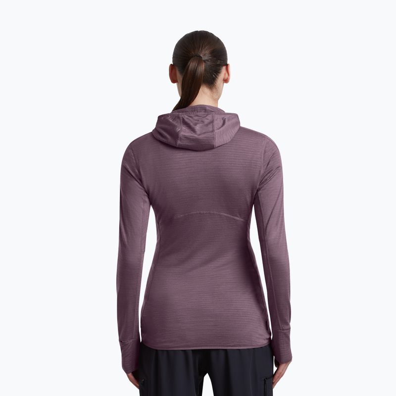 Felpa da trekking donna Icebreaker Merino 200 Realfleece Descender Half Zip Hoodie grey plum 3