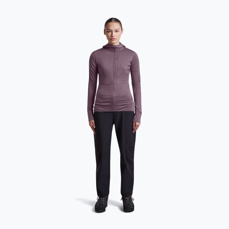 Felpa da trekking donna Icebreaker Merino 200 Realfleece Descender Half Zip Hoodie grey plum 4