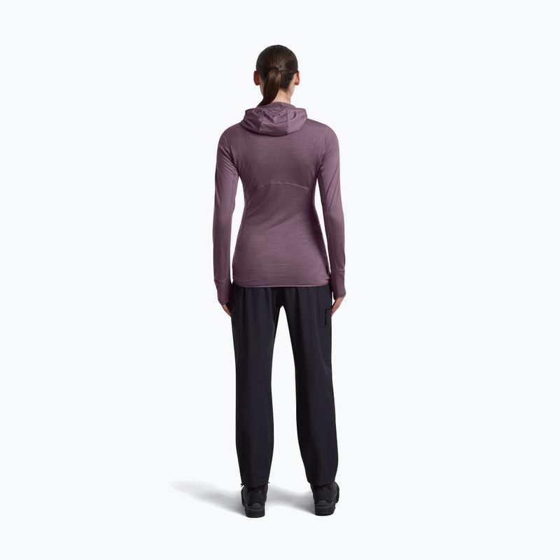 Felpa da trekking donna Icebreaker Merino 200 Realfleece Descender Half Zip Hoodie grey plum 5