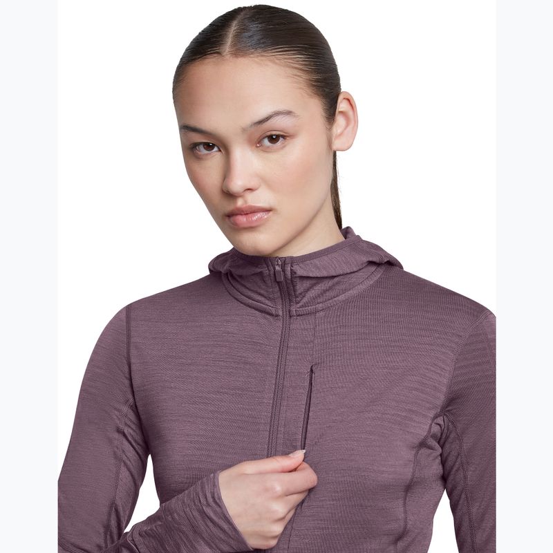 Felpa da trekking donna Icebreaker Merino 200 Realfleece Descender Half Zip Hoodie grey plum 7