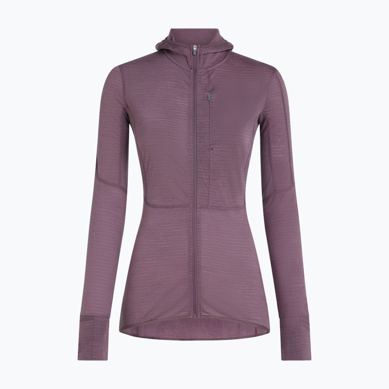 Felpa da trekking donna Icebreaker Merino 200 Realfleece Descender Half Zip Hoodie grey plum 10