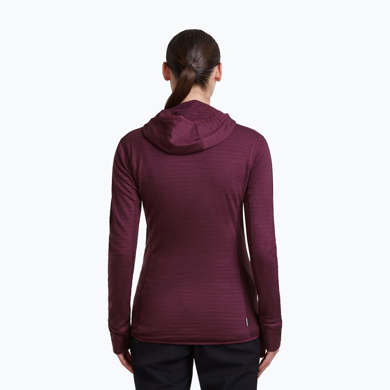 Felpa da trekking donna Icebreaker Merino 300 Realfleece Descender Zip Hoodie dark berry 3