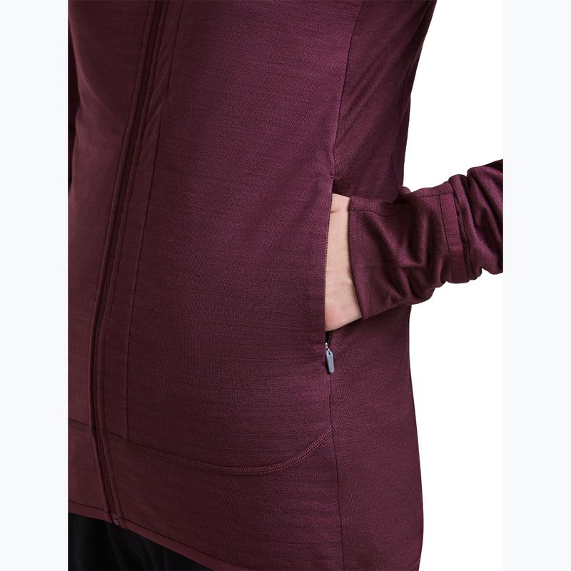 Felpa da trekking donna Icebreaker Merino 300 Realfleece Descender Zip Hoodie dark berry 10