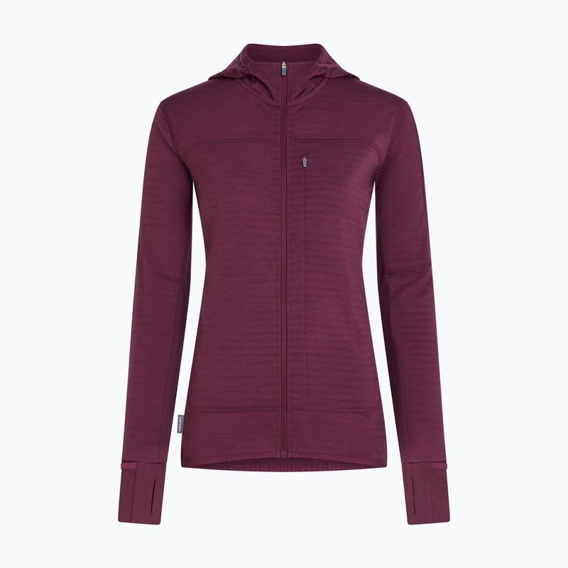 Felpa da trekking donna Icebreaker Merino 300 Realfleece Descender Zip Hoodie dark berry 11