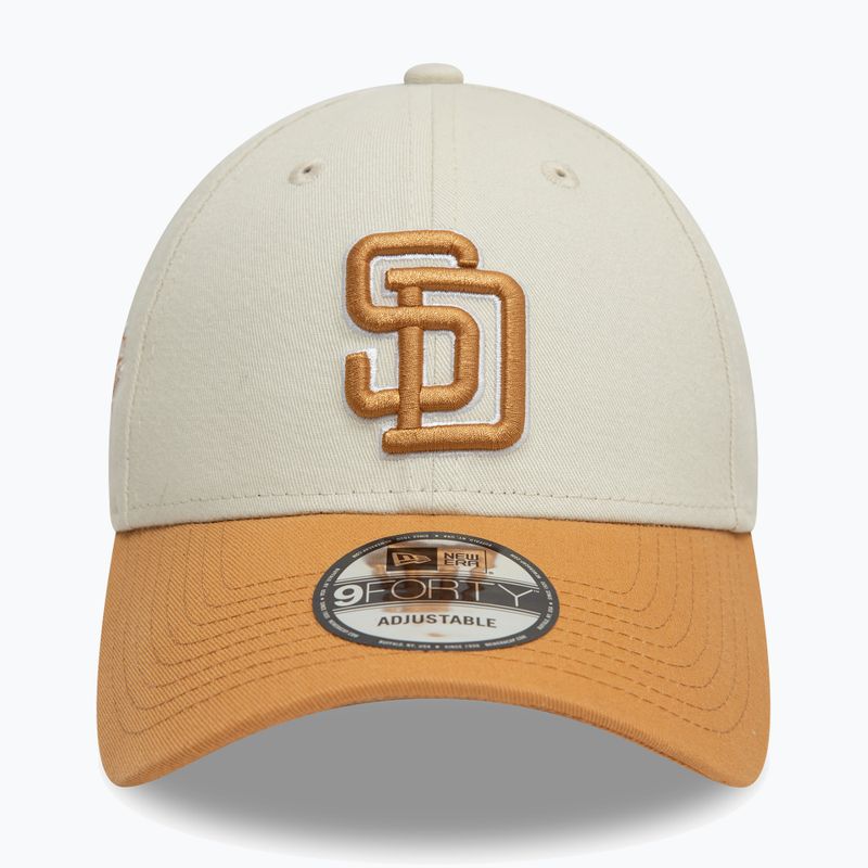 Cappello da baseball New Era WS Patch 9Forty San Diego Padres beige chiaro 3