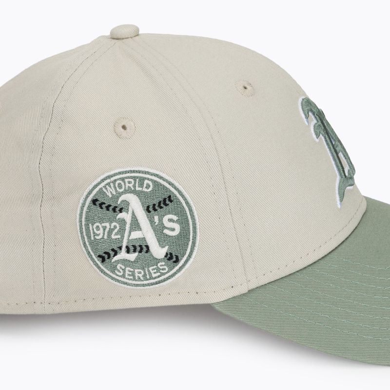 Cappello da baseball New Era WS Patch 9Forty Oakland Athletics beige chiaro 5