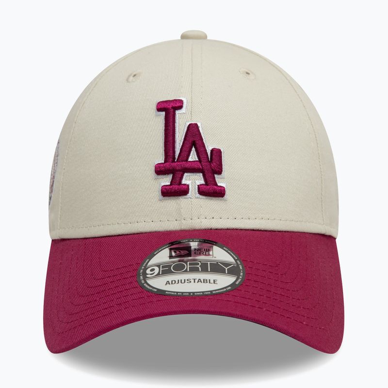 Cappello da baseball New Era WS Patch 9Forty Los Angeles Dodgers beige chiaro 2