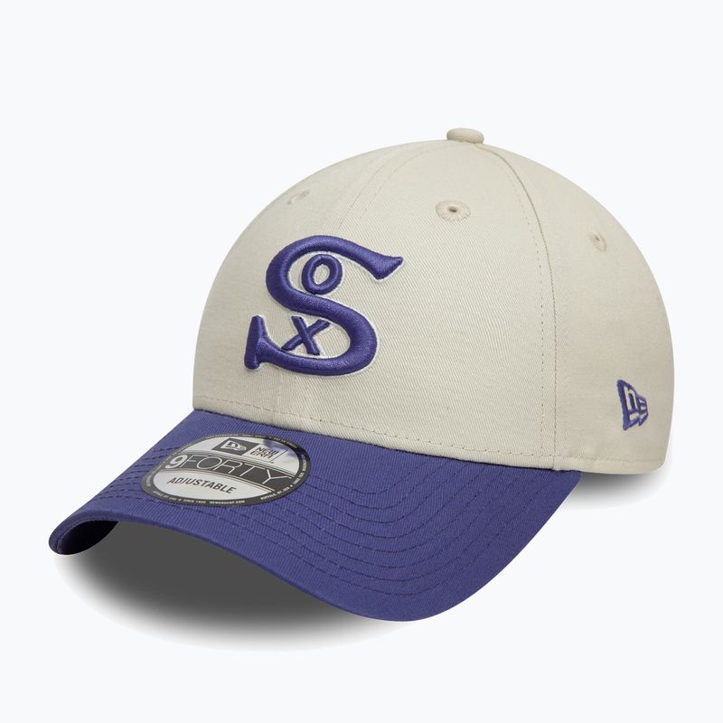 Cappello da baseball New Era WS Patch 9Forty Chicago White Sox beige chiaro 2
