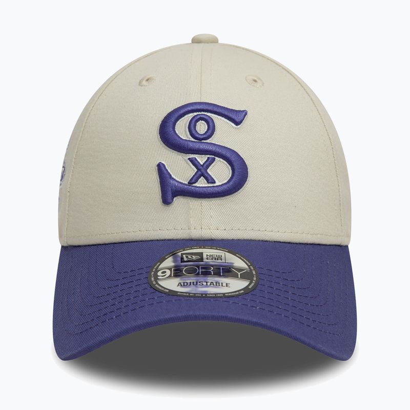 Cappello da baseball New Era WS Patch 9Forty Chicago White Sox beige chiaro 3