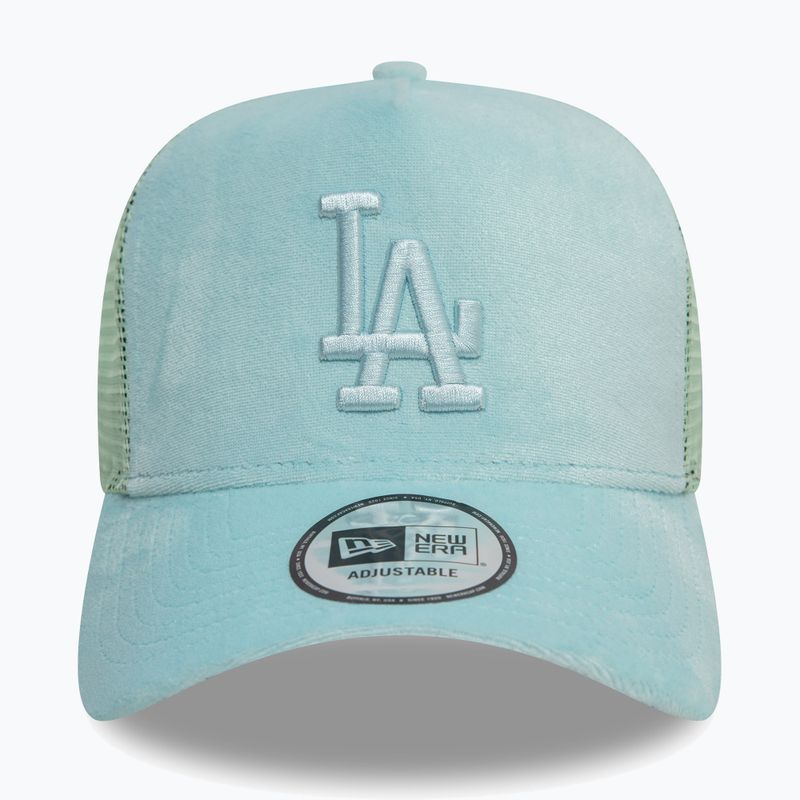 Cappello da baseball New Era Velour Trucker Los Angeles Dodgers verde pstl 3