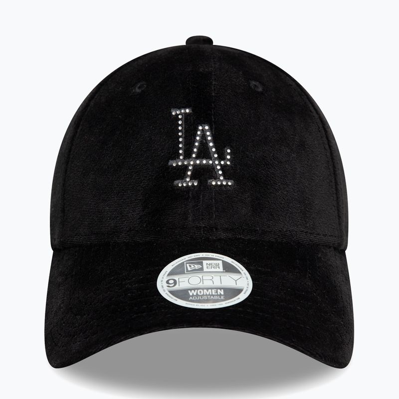 Cappello da baseball New Era Diamante Velour 9Forty Los Angeles Dodgers nero 2