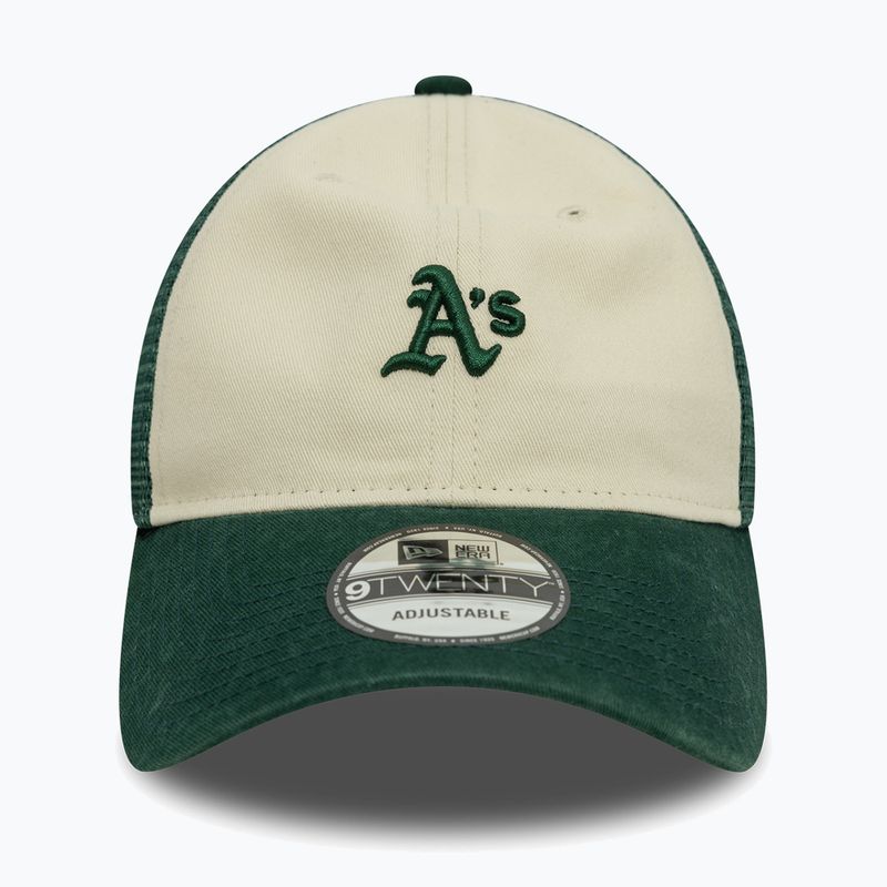 Cappello da baseball New Era 9Twenty Trucker Oakland Athletics beige chiaro 3
