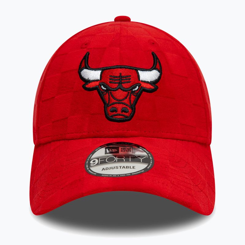 Cappello da baseball New Era Tonal Check 9Forty Chicago Bulls rosso 3